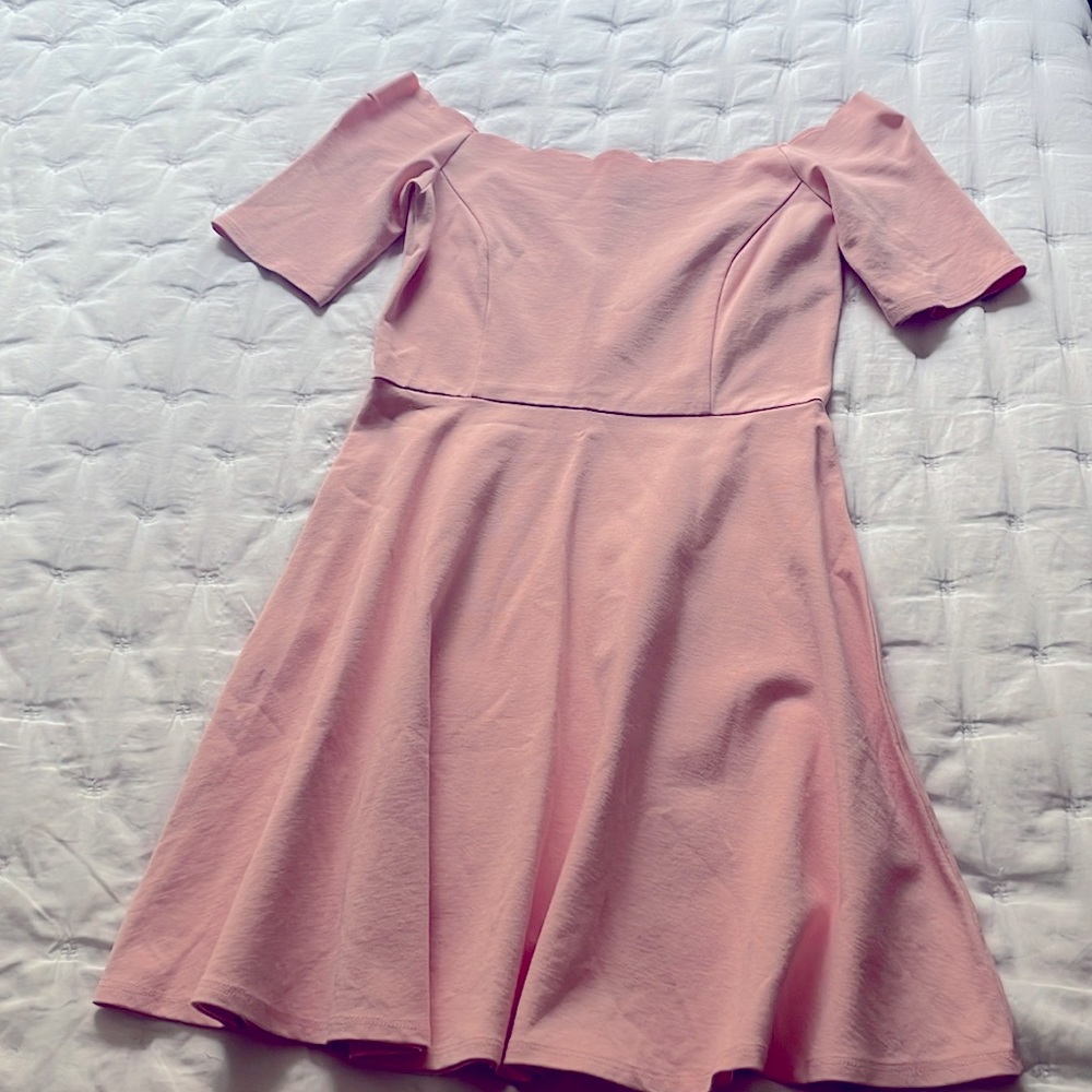 Adorable off-shoulder skater style dress